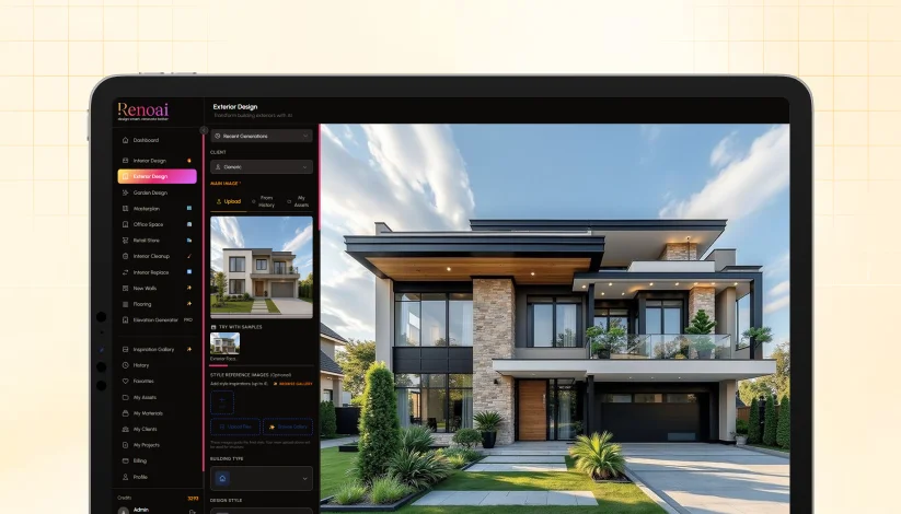 Exterior Design Feature in RenoAI - Designing Building Facades and Outdoor Spaces