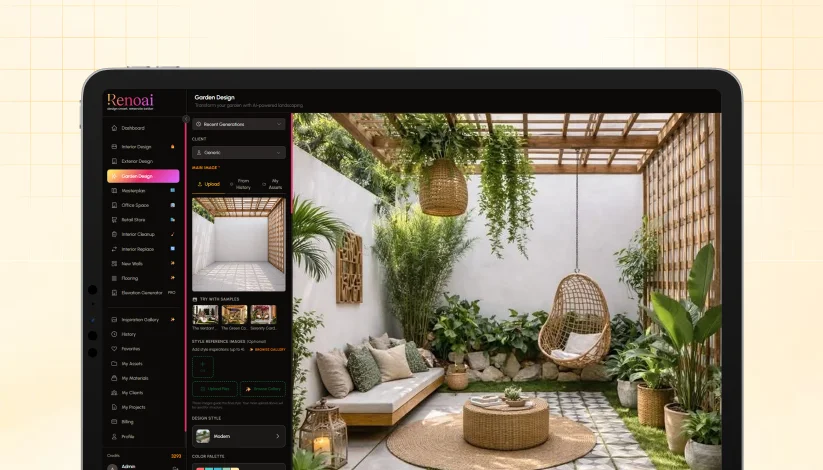 Garden Design Feature in RenoAI - Creating AI-Powered Outdoor Landscapes